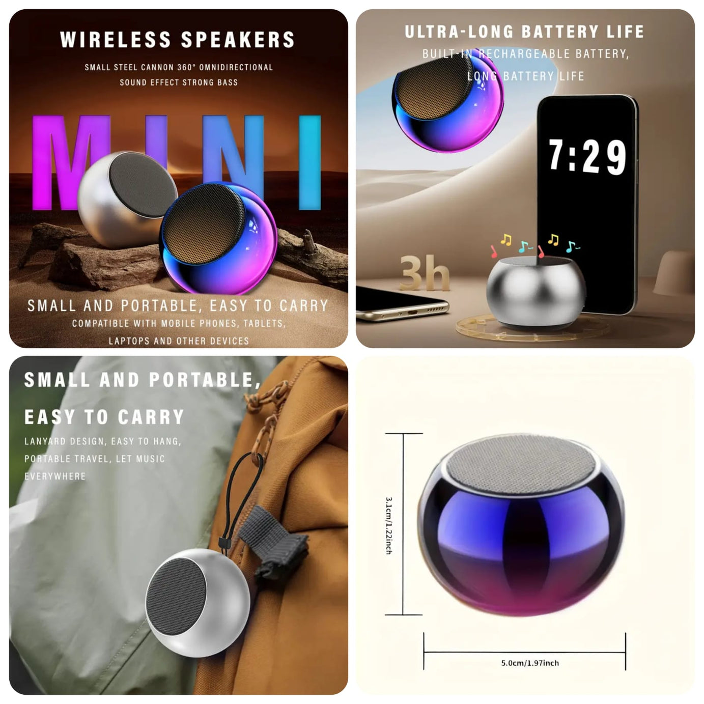 JBL Harman Mini Portable Bluetooth Speaker M3 T With Box For Home and Outdoor Use