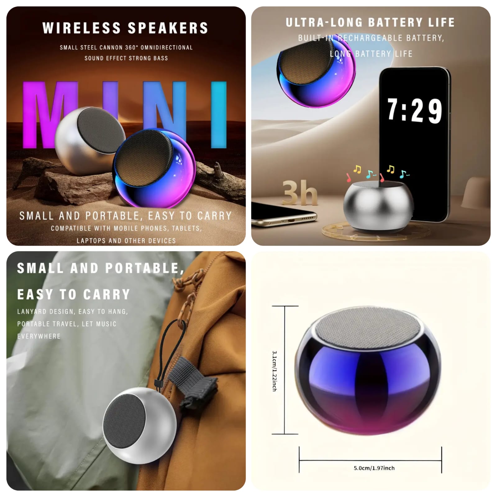 JBL Harman Mini Portable Bluetooth Speaker M3 T With Box For Home and Outdoor Use