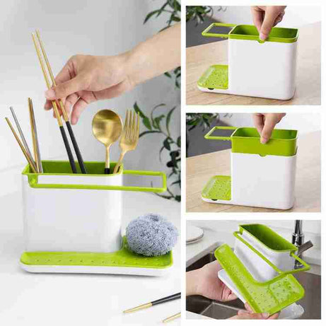 3 in 1 Stand for Kitchen Sink Organizer Dispenser for Dishwasher Liquid with Box