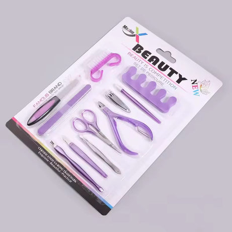 11 Pcs Set Clean Thick Hard Toenail Insert Nail Care Suction Dead Skin Removal Supplies Makeup Tools For Women