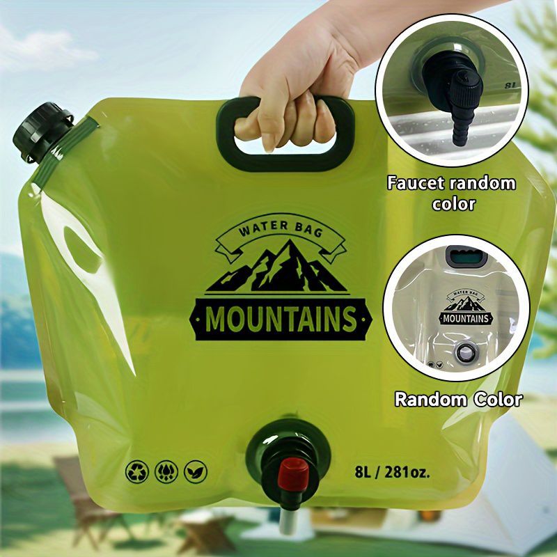 8L Portable Water Storage Bag – Foldable Outdoor Camping Container