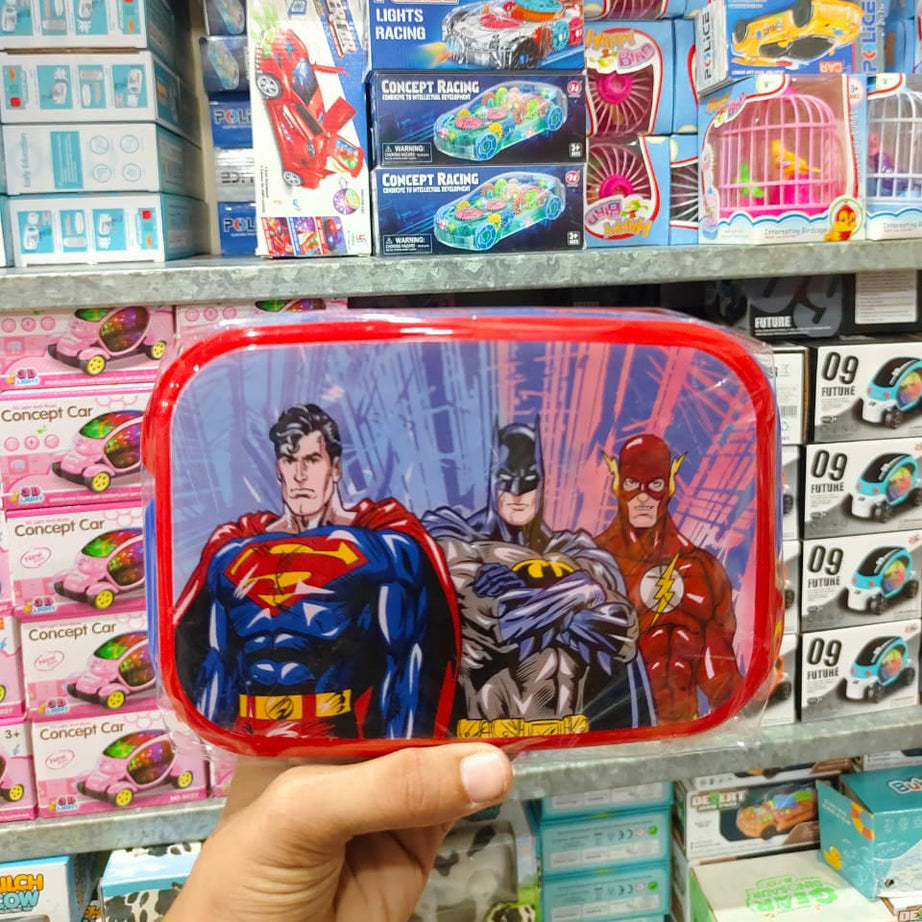 Cartoon Printed Kids Lunch Box with Free Spoon & Fork