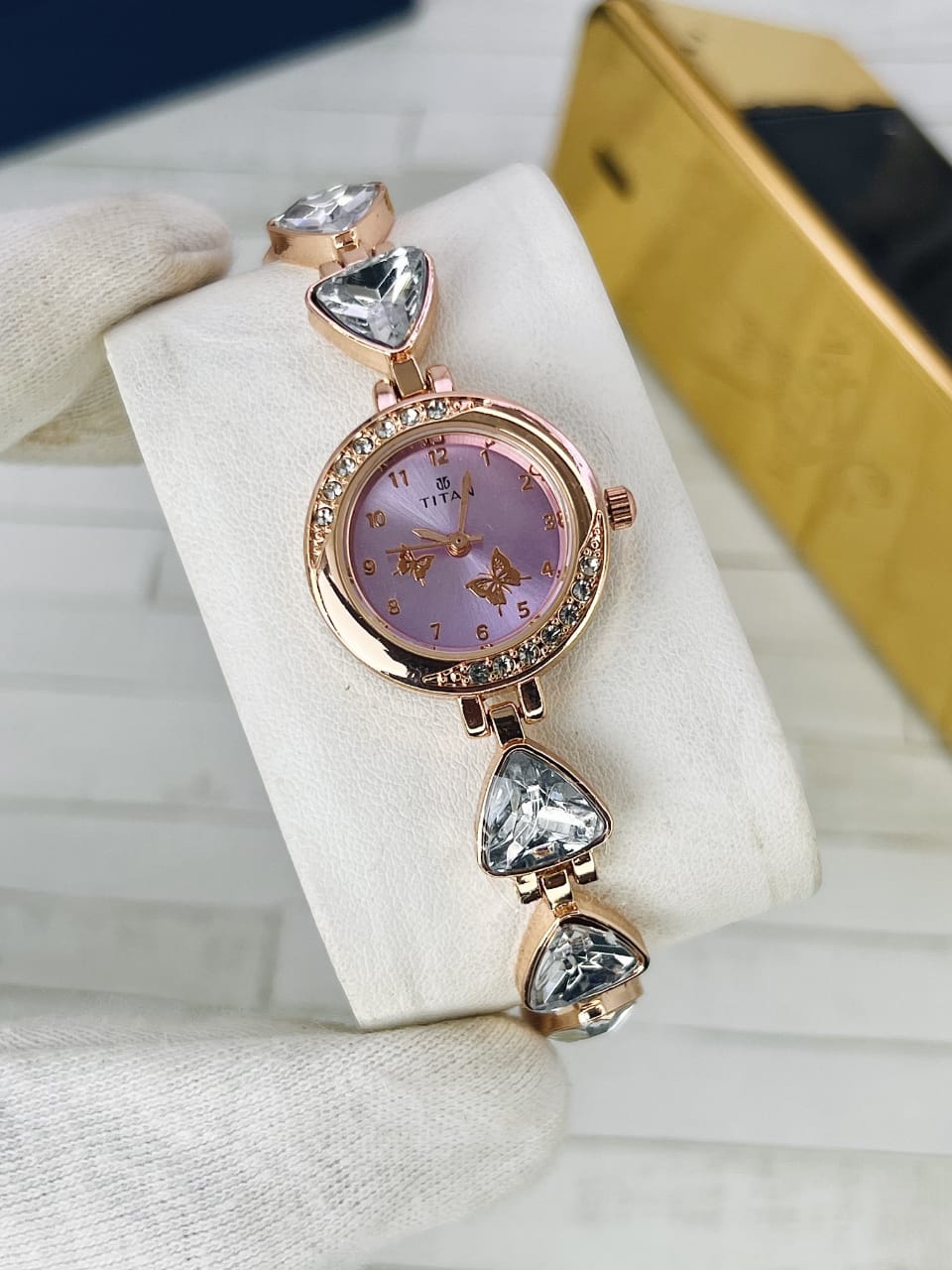 Women’s Titn Butterfly Diamond Watch (Random Color Combo)
