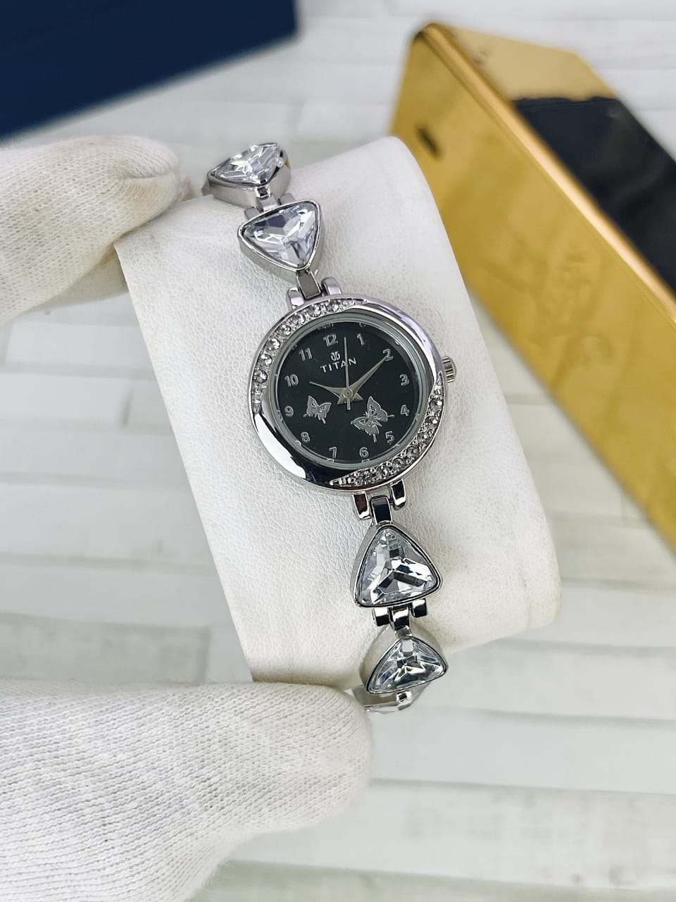 Women’s Titn Butterfly Diamond Watch (Random Color Combo)