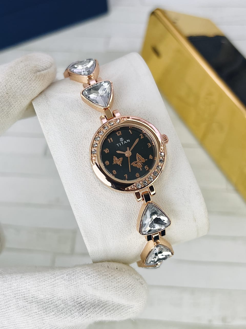 Women’s Titn Butterfly Diamond Watch (Random Color Combo)