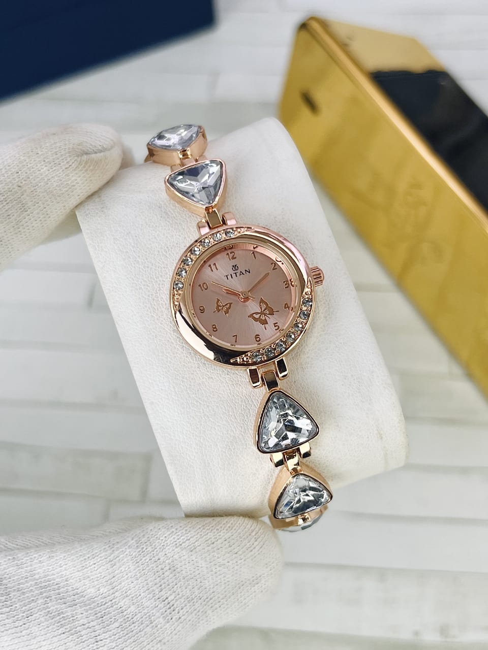 Women’s Titn Butterfly Diamond Watch (Random Color Combo)