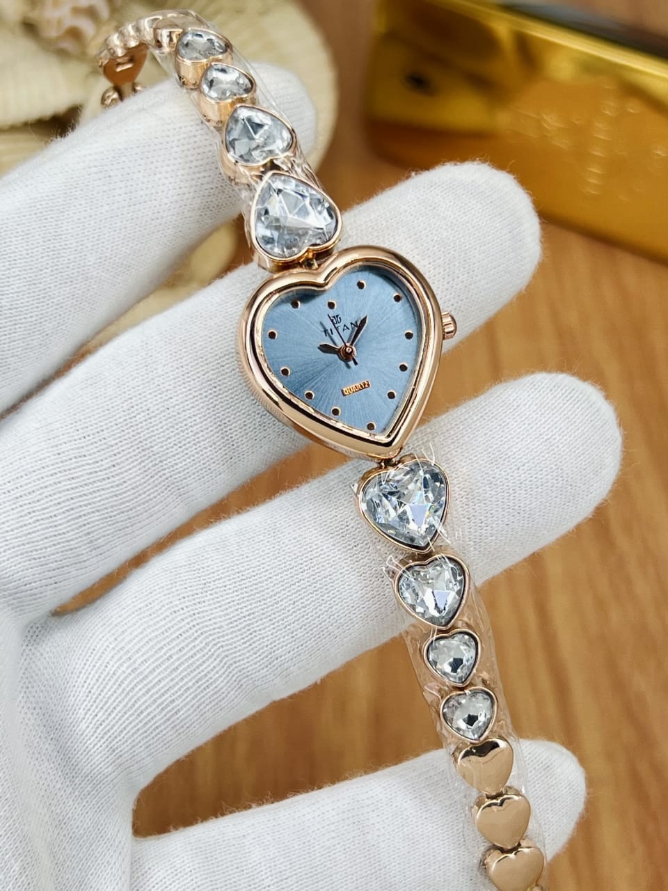 Women’s Titn Heart Shape Diamond Watch (Random Color Combo)