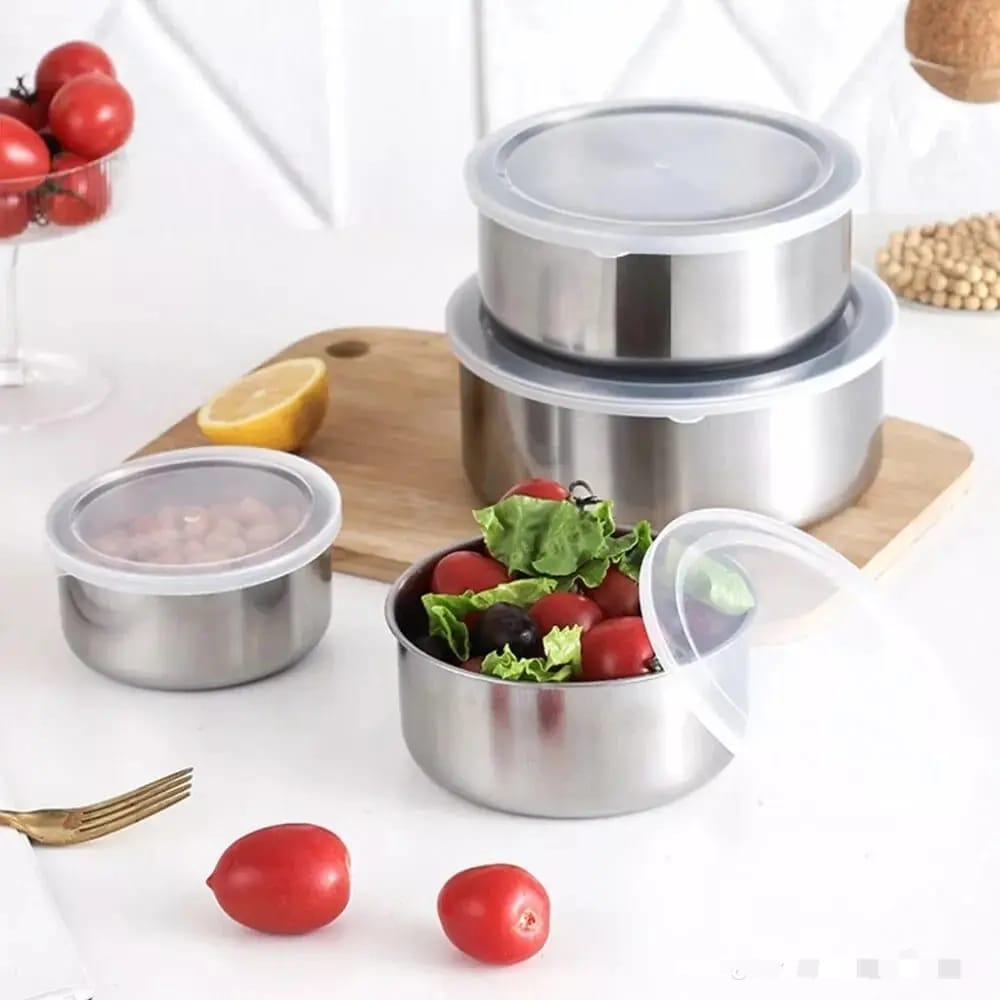 5-Piece Stainless Steel Bowl Set with Lids