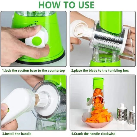 3-in-1 Vegetable Cutter, Slicer & Cheese Grater