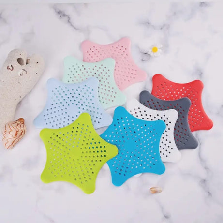 (Pack of 3) Basin Silicone Starfish Rubber and Sink Hair Catcher