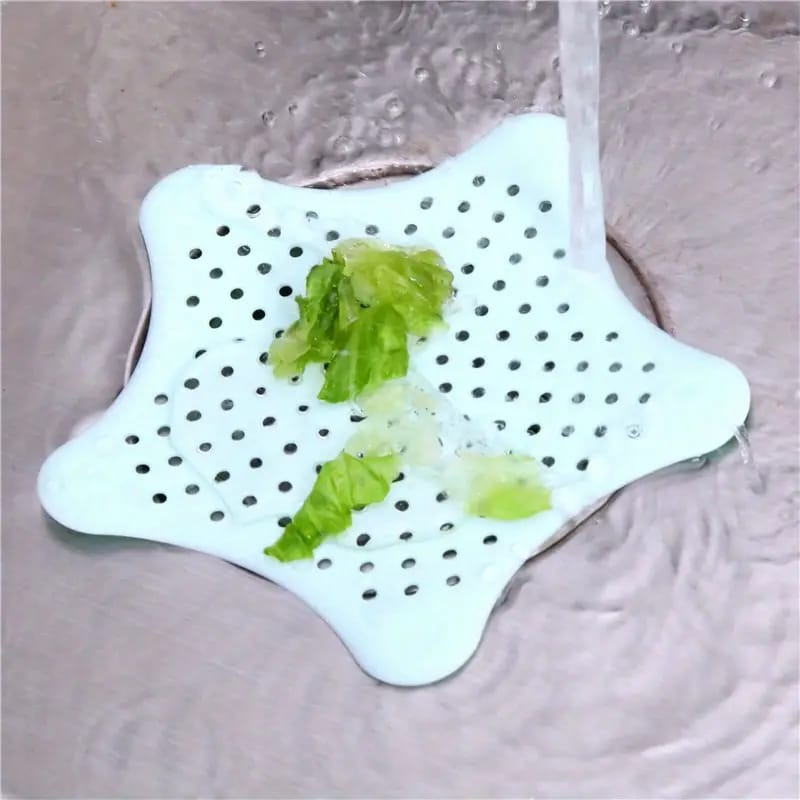 (Pack of 3) Basin Silicone Starfish Rubber and Sink Hair Catcher