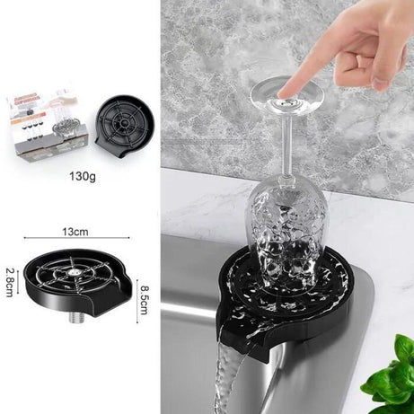 Automatic Cup Washer Kitchen Sink Glass Rinser Faucet Attachment Bottle Quick Flushing Device Water Saving Cleaner