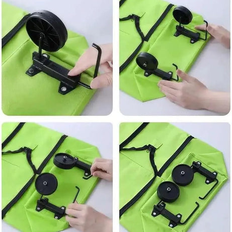 Portable High Quality Collapsible Foldable Reusable Shopping Cart Trolley Roller Grocery Bag with Wheel