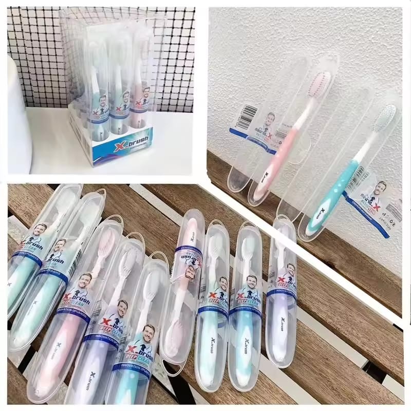 (Pack of 3) DR WARM Microfiber Compact Manual Unscented Ultra Soft Nano Charcoal Infused Bristle Toothbrushes Set Durable for Gum Care for Adults Use