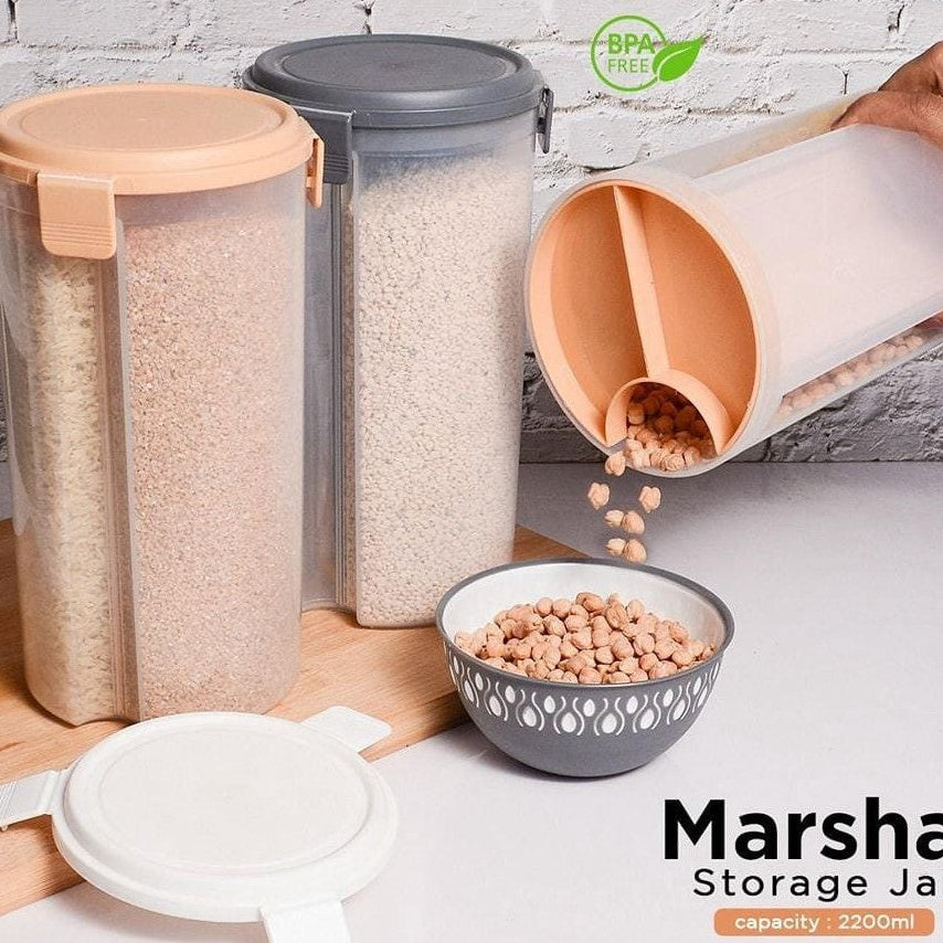 New 3 In 1 Marshal Storage Jar 2200ML For Food Storage Organizer Use in Home and Outdoor