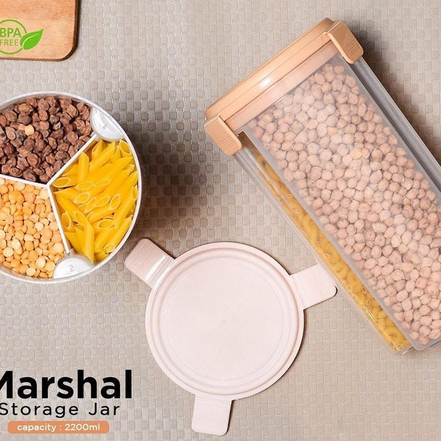 New 3 In 1 Marshal Storage Jar 2200ML For Food Storage Organizer Use in Home and Outdoor