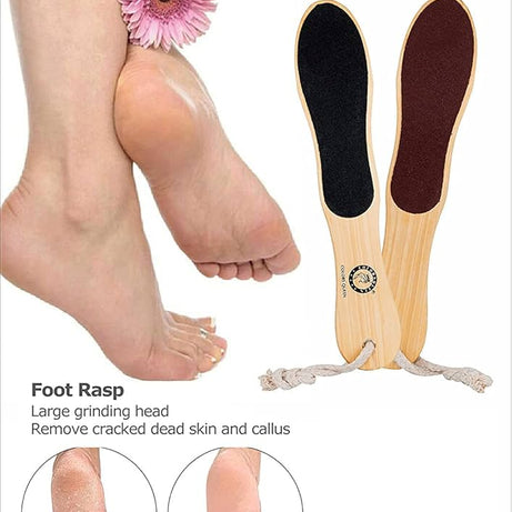 (Pack of 2) Foot File Scraper Premium Wooden Dead Skin Callus Remover