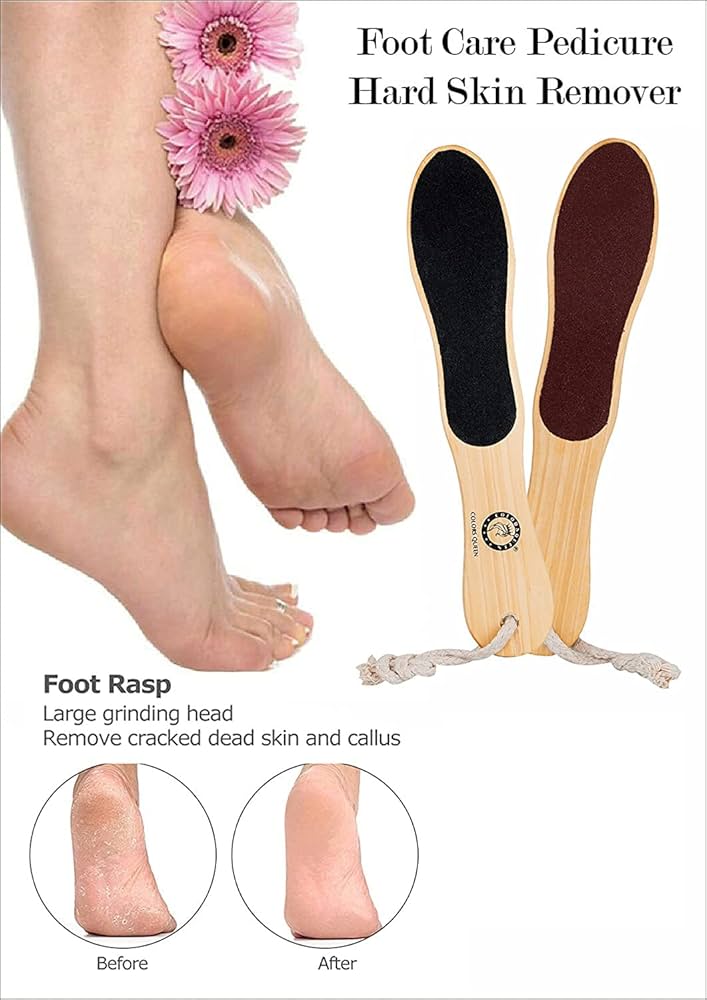 (Pack of 2) Foot File Scraper Premium Wooden Dead Skin Callus Remover