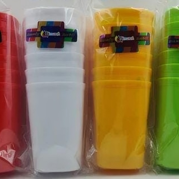 (Pack of 12) Plastic Prism Glass Set For Home and Outdoor Use