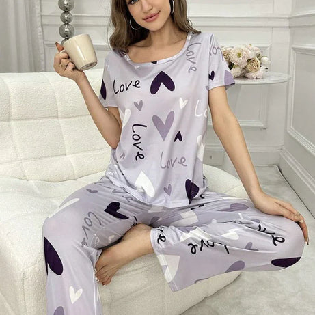 Purplish Love Glow Night Suit