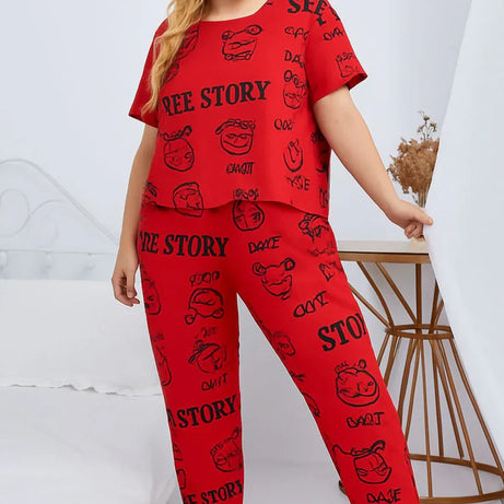 Red Dream Story Night Suit