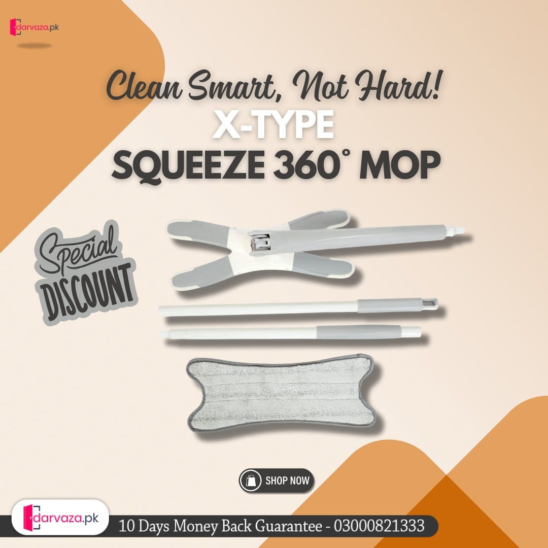 X Type Floor Squeeze 360 Degree Mop