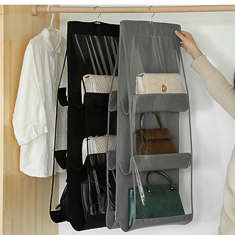 Buy 1 Get 1 Free Handbag Storage Hanging Purse Organizer with 6 Large Easy Access Pockets