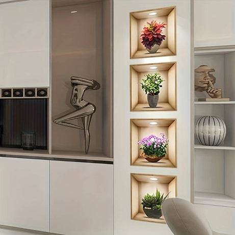 Removable 3D Self Adhesive Visual Bedroom Entryway Living Room Porch Home Decoration Lighting Wall Decals Stickers