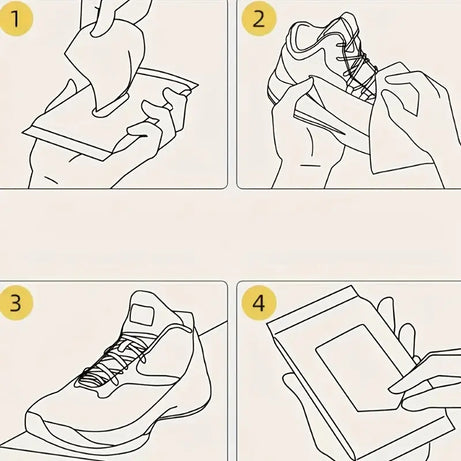 (Pack of 2) Disposable Shoe Cleaning Wet Wipes For Quick Shine