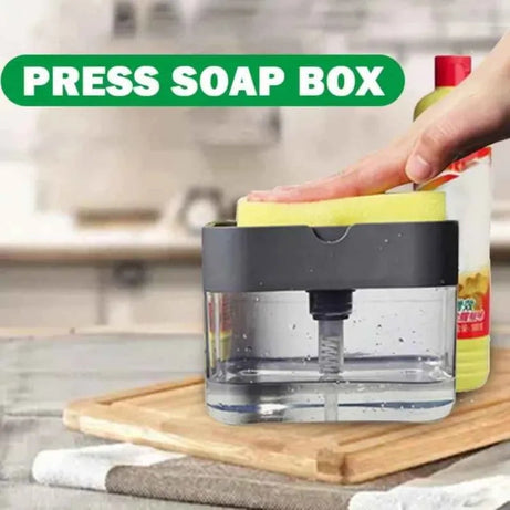 Countertop Kitchen Soap Dispenser with Sponge Holder & ABS Plastic Soap Pump for Easy Dishwashing