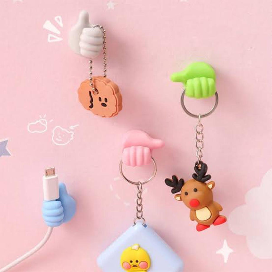 Creative Multipurpose Silicone Thumb Up Shaped Wall Hook (2Pcs)
