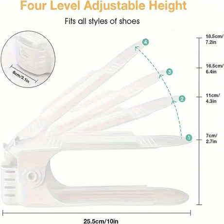 (Pack of 2) Foldable Double Layer Shoes Organizer Storage Rack for Closet Home and Outdoor Use