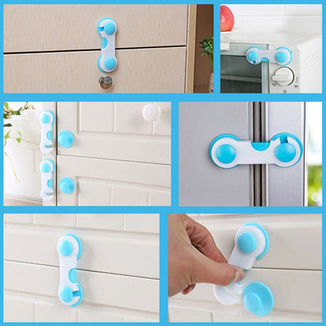 (Pack of 8) Children Plastic Safety Drawer Cabinets Fridge Furniture Blockers Doors Security Lock for Toddler Baby Protection