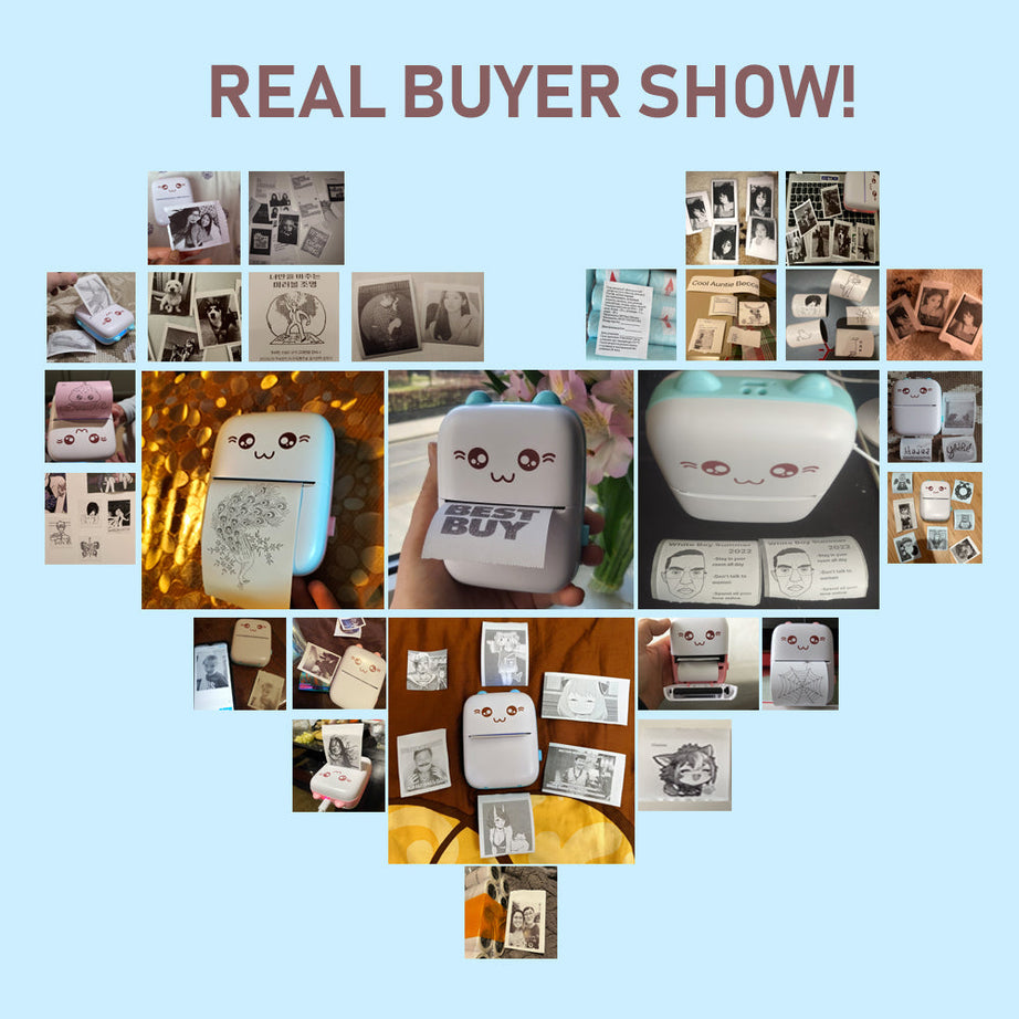 Imported Mini Portable Bluetooth Thermal Printer in Pocket Size for Black and White Ink Less Printing for Creating Adhesive Label and Stickers