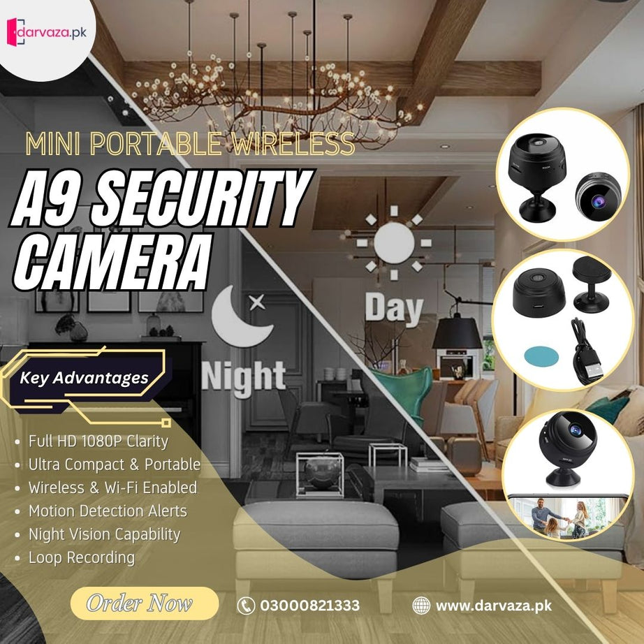 Mega Sale Offer - Mini Portable Wireless A9 Security Camera 1080P HD