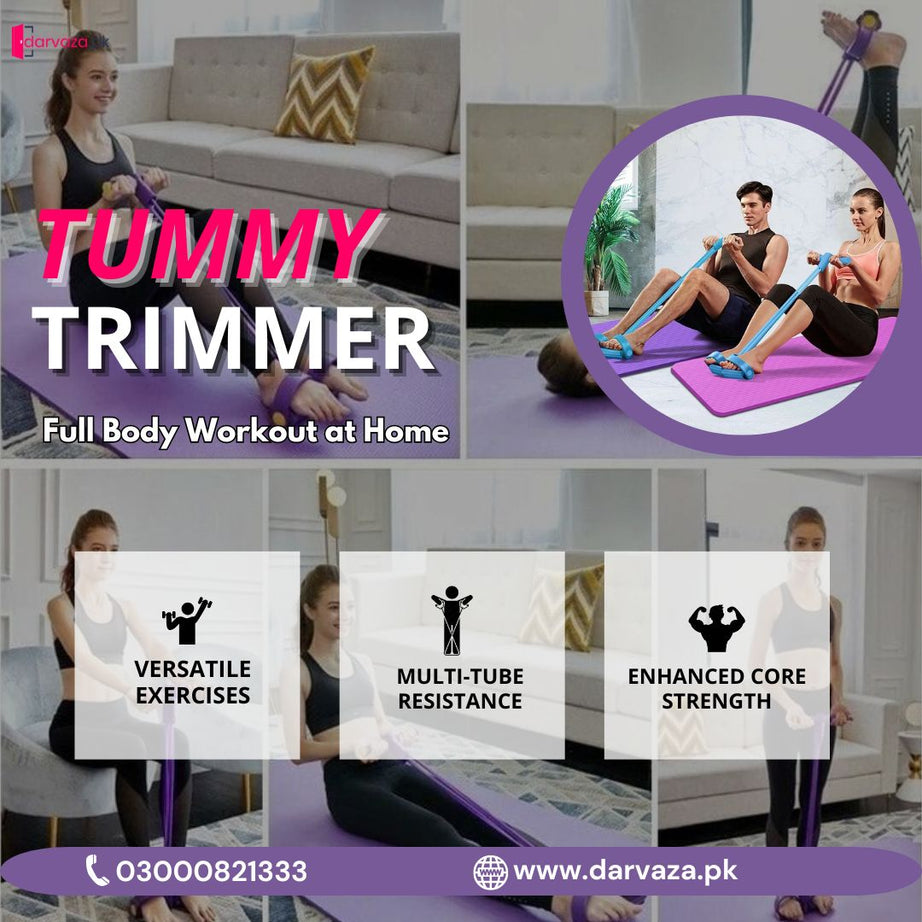Heavy Duty Peddle Puller Tummy Trimmer Exercise Fitness Band with Strong 4 Tubes for Improving Weight Body Posture Waist and Shape at your Home Rs 1299