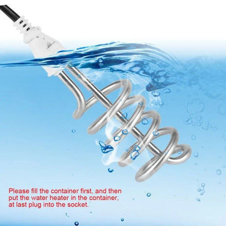 Electric Water Heating Rod for Heating Water in container like Bucket Basin Bath tub mini inflatable Swimming Pool and More