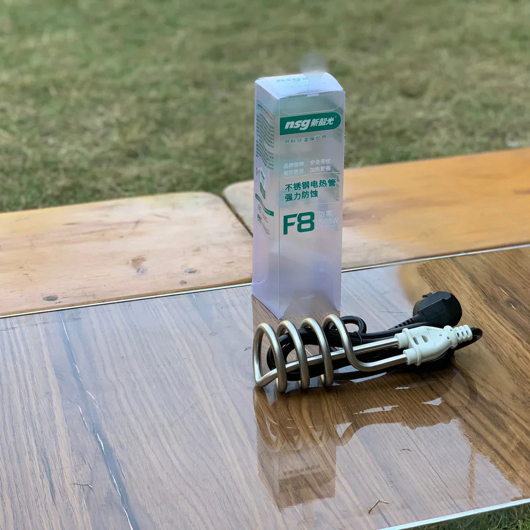 Electric Water Heating Rod for Heating Water in container like Bucket Basin Bath tub mini inflatable Swimming Pool and More