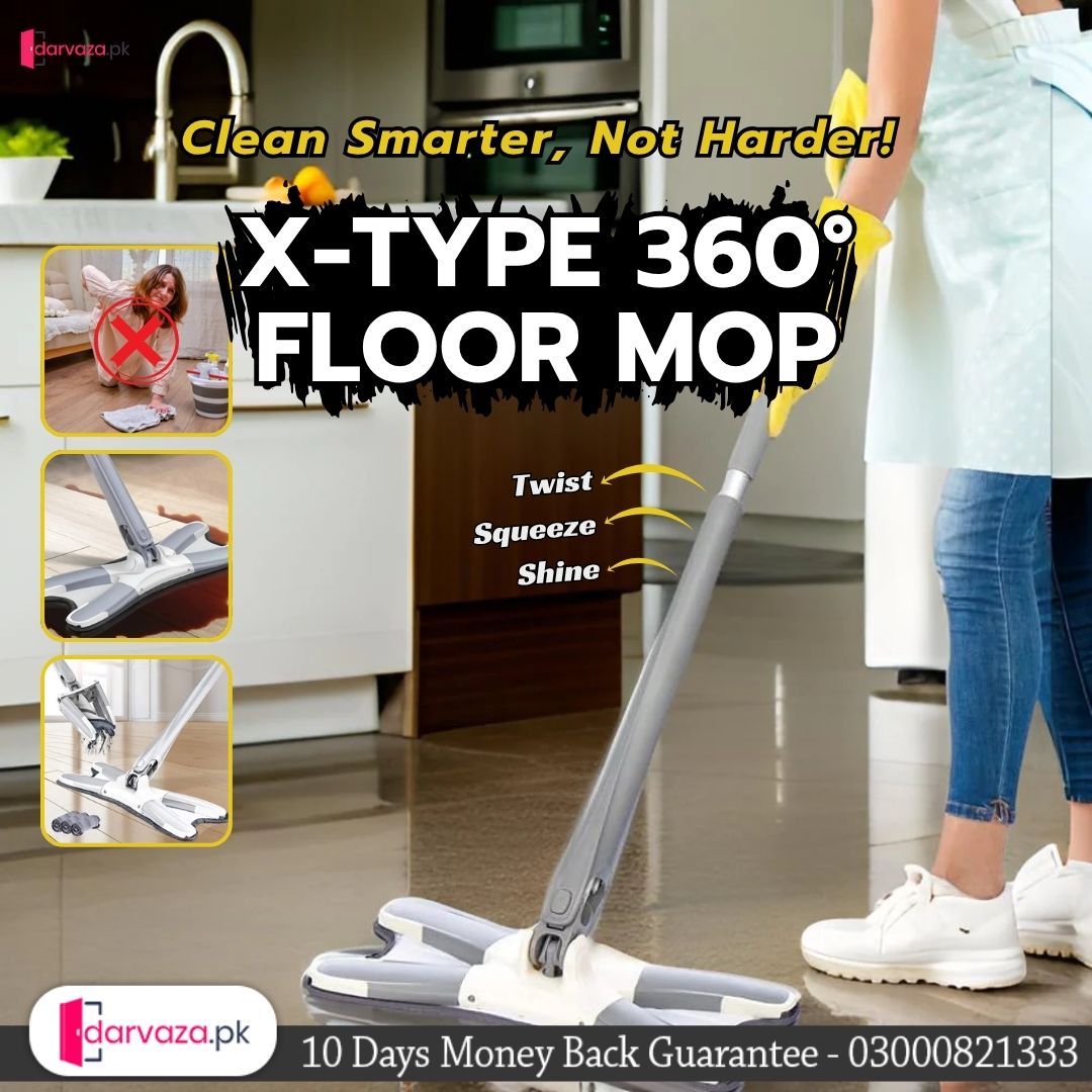 X Type Floor Squeeze 360 Degree Mop