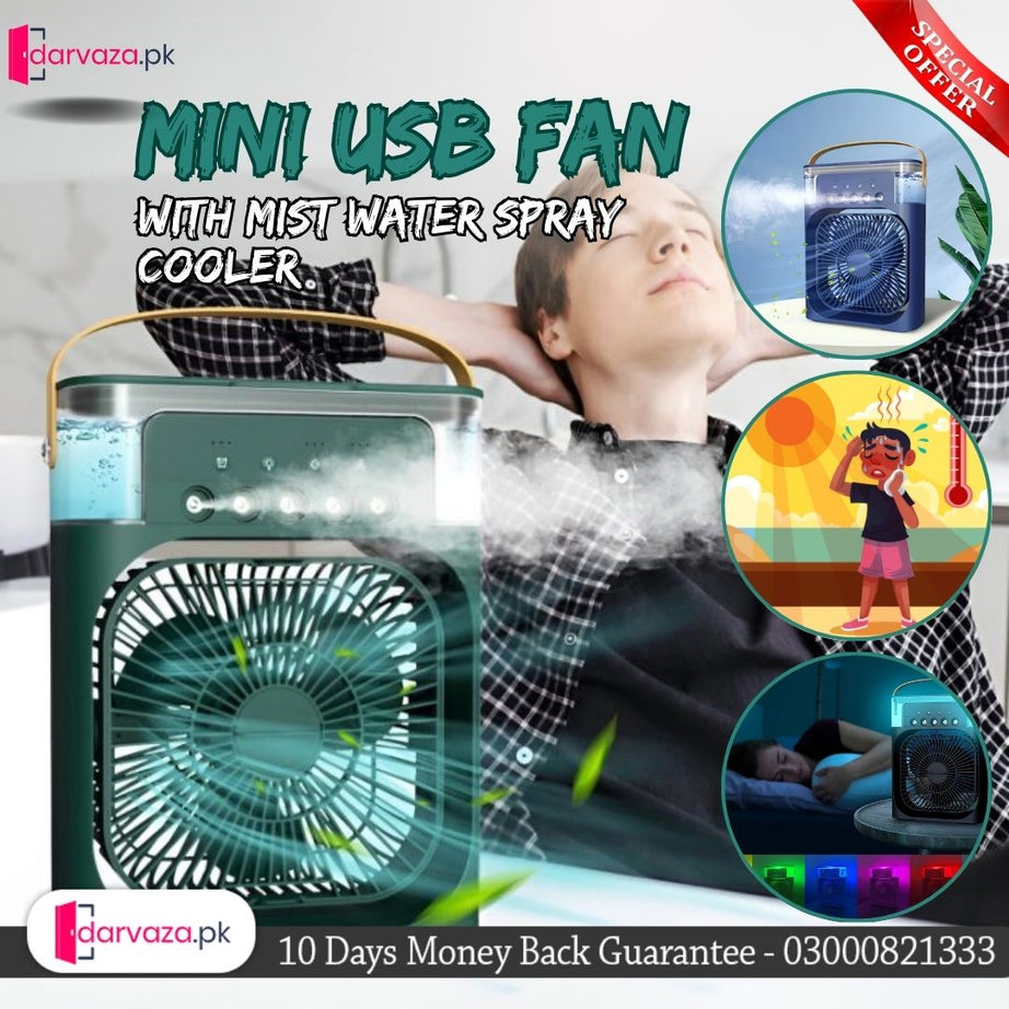 Mini USB Fan With Mist Water Spray Mini Cooler for Office Kitchen and Home