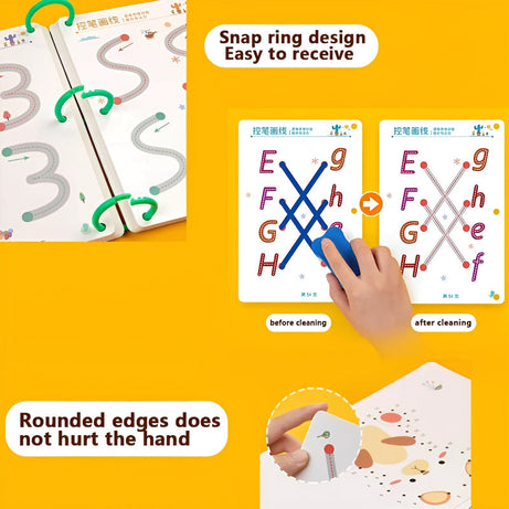 Stroke Line Dot To Dot Toddler Erasable Paper Training Book Pen Control For Kids