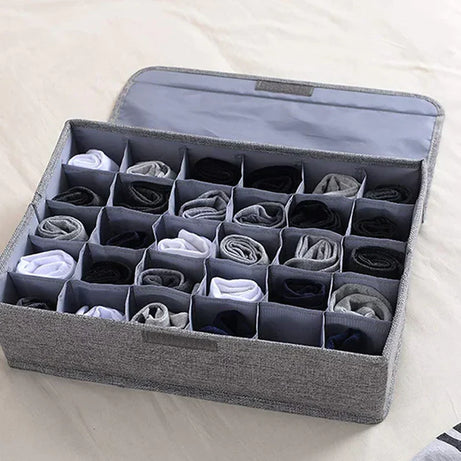 Foldable 24-Grid Socks & Underwear Organizer