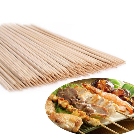 Pack Of 100 Wooden Skewers Sticks for BBQ