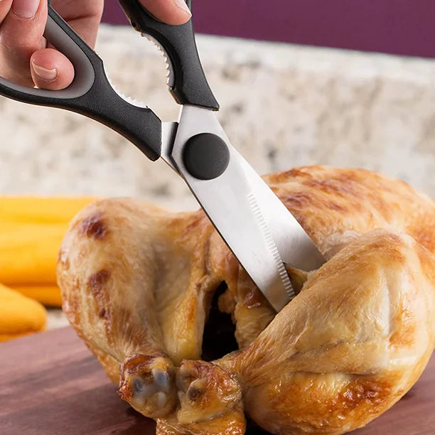 Multi-Purpose Kitchen Stainless Steel Kitchen Scissor with Protection Blade for Cutting Fish, Meat, Vegetables, Herbs, Bones, Nuts, & barbecue
