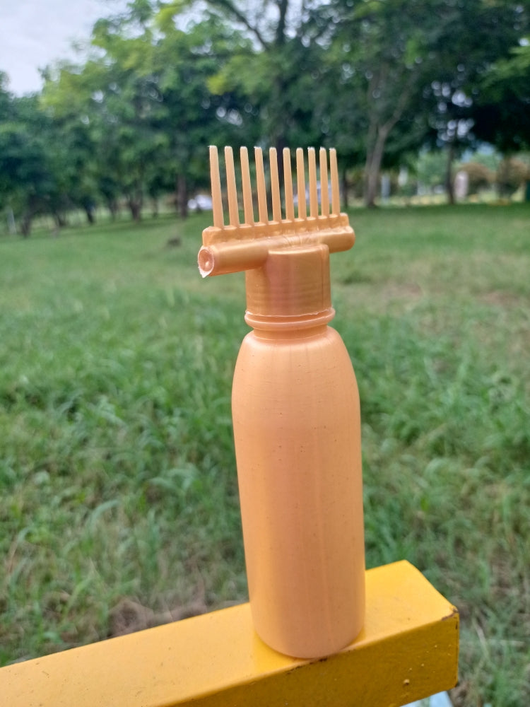 (Pack of 2) Multipurpose Yellow Hair Oil Applicator Comb Bottle