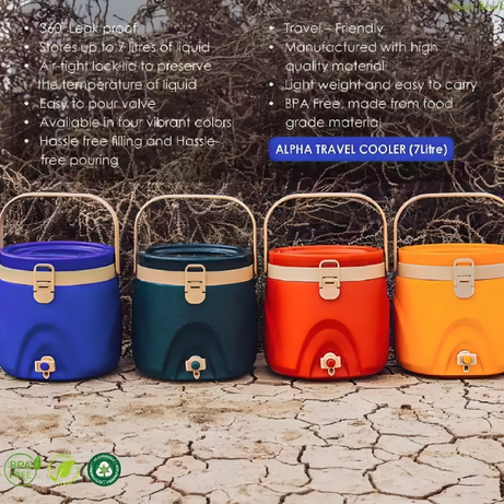7 Liter Alpha Water Cooler For Home and Travel Outdoor Use
