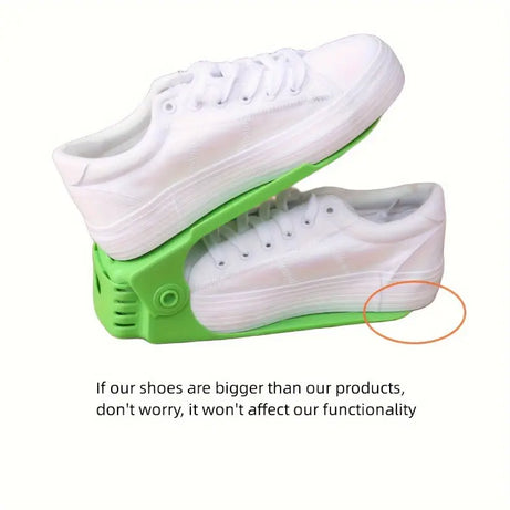 (Pack of 2) Foldable Double Layer Shoes Organizer Storage Rack for Closet Home and Outdoor Use