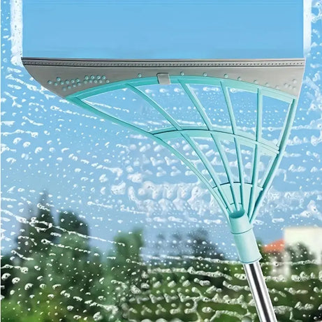 Plastic Silicone Wiper Broom Durable Floor and Glass Home Cleaning Tool with Long Handle