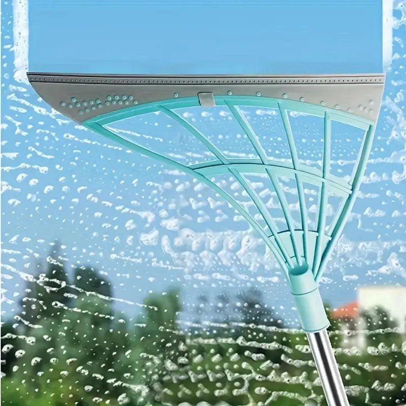 Plastic Silicone Wiper Broom Durable Floor and Glass Home Cleaning Tool with Long Handle