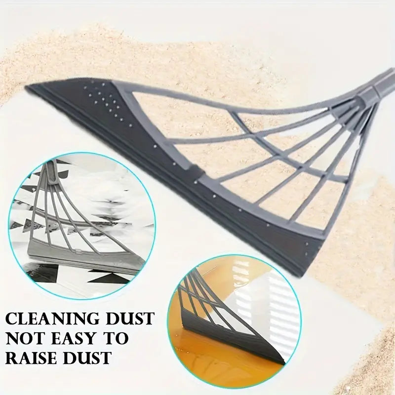 Plastic Silicone Wiper Broom Durable Floor and Glass Home Cleaning Tool with Long Handle